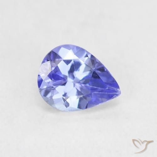 Tanzanite Violet Bleu naturelle En forme de poire, 0.43 ct, VVS-VS