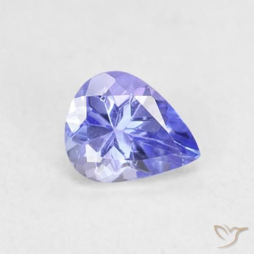 Tanzanite Violet Bleu naturelle En forme de poire, 0.41 ct, VVS-VS