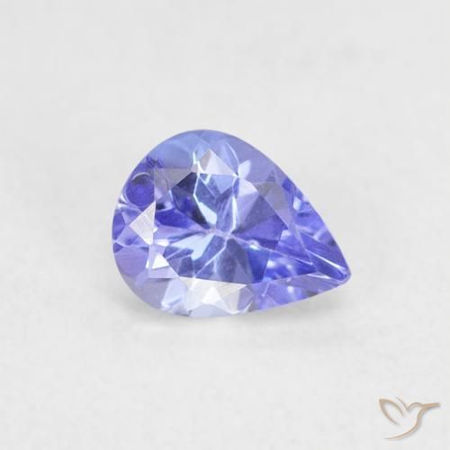 Tanzanite Violet Bleu naturelle En forme de poire, 0.41 ct, VVS-VS
