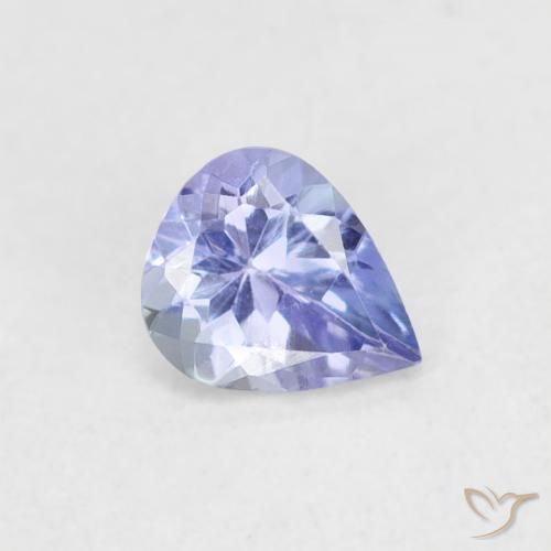 Tanzanite Bleu pastel naturelle En forme de poire, 0.37 ct, VVS-VS