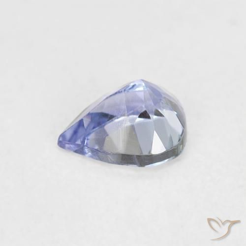 Tanzanite Bleu pastel naturelle En forme de poire, 0.37 ct, VVS-VS