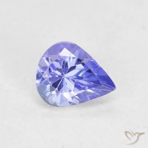 Tanzanite Violet Bleu naturelle En forme de poire, 0.42 ct, VVS-VS