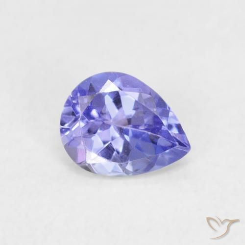 Tanzanite Bleu électrique naturelle En forme de poire, 0.36 ct, VVS-VS