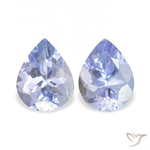 0.71ctw Naturel Bleu pastel Tanzanite, En forme de poire, VS