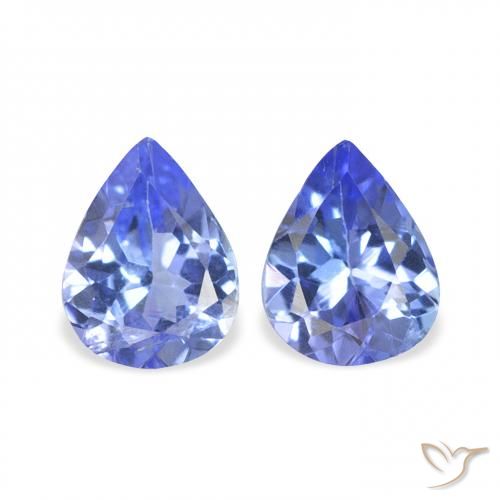 0.54ctw Naturel Bleu pourpre électrique Tanzanite, En forme de poire, VS