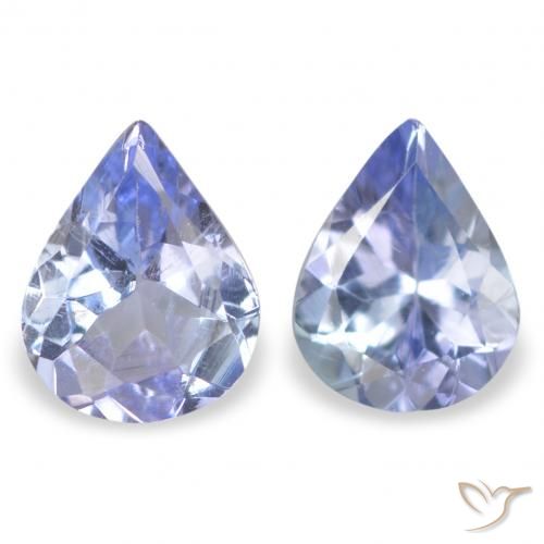0.63ctw Naturel Bleu pastel Tanzanite, En forme de poire, VS
