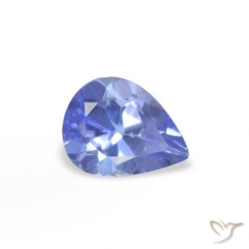 Tanzanite Bleu violet intense naturelle En forme de poire, 0.35 ct, VS