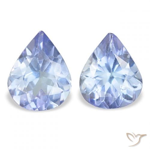 0.64ctw Naturel Bleu pastel Tanzanite, En forme de poire, VS