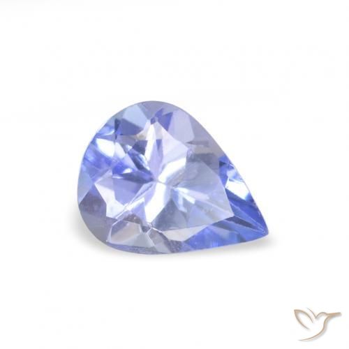 Tanzanite Bleu clair naturelle En forme de poire, 0.32 ct, VVS-VS
