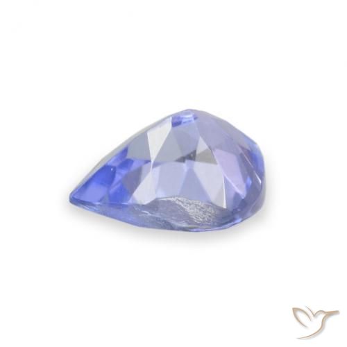 Tanzanite Bleu clair naturelle En forme de poire, 0.32 ct, VVS-VS