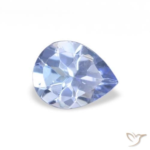 Tanzanite Bleu clair naturelle En forme de poire, 0.35 ct, VVS-VS