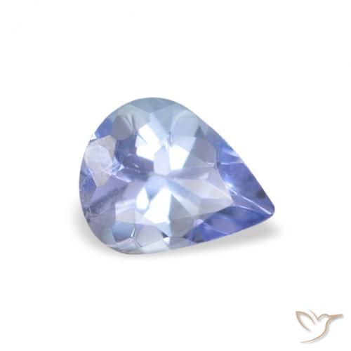 Tanzanite Bleu pastel naturelle En forme de poire, 0.34 ct, VS