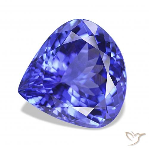 4.80ct Violet foncé Bleu Tanzanite, En forme de poire, VVS