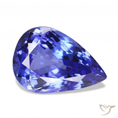 Tanzanite Violet Bleu naturelle En forme de poire, 4.52 ct, IF