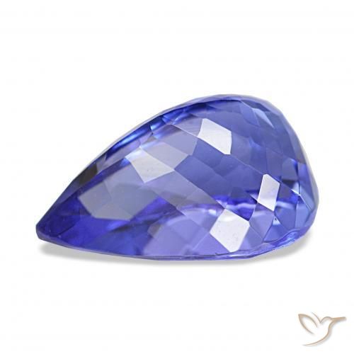 Tanzanite Violet Bleu naturelle En forme de poire, 4.52 ct, IF