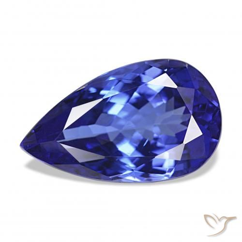 Tanzanite Violet Bleu naturelle En forme de poire, 4.38 ct, VVS