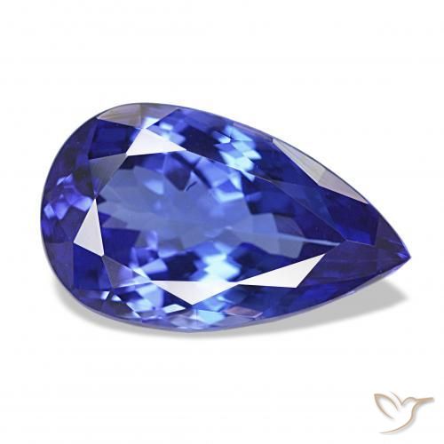 Tanzanite Violet Bleu naturelle En forme de poire, 4.38 ct, VVS