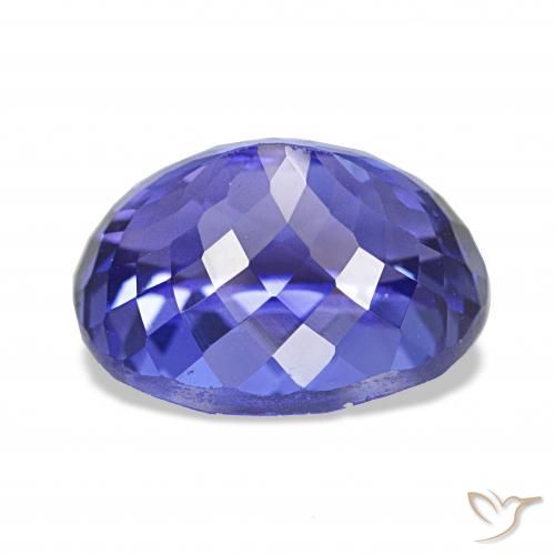 Tanzanite Bleu pourpre profond naturelle ovale, 4.87 ct, VVS