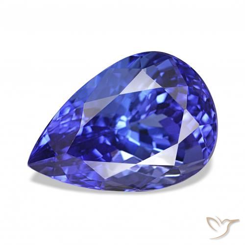 Tanzanite Violet Bleu naturelle En forme de poire, 4.43 ct, IF