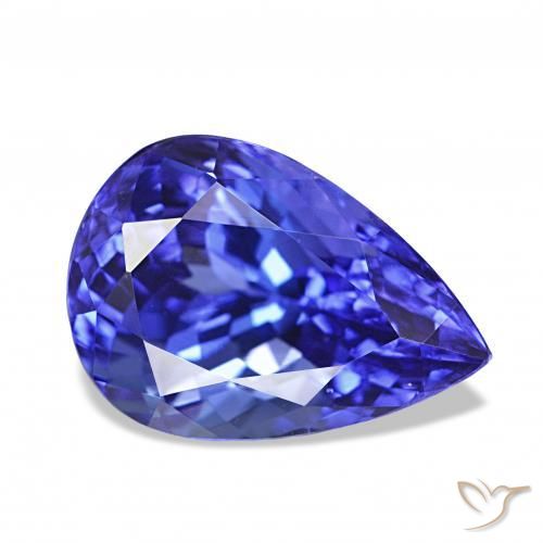 Tanzanite Violet Bleu naturelle En forme de poire, 4.43 ct, IF