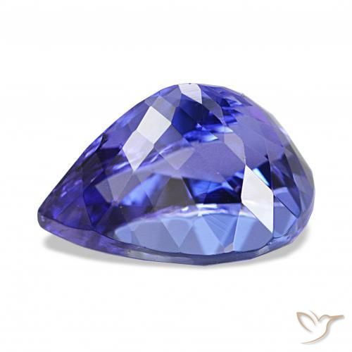 Tanzanite Violet Bleu naturelle En forme de poire, 4.43 ct, IF