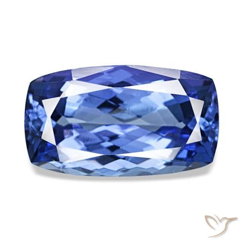 Tanzanite bleue naturelle coupe coussin, 3,62 ct, VVS-VS