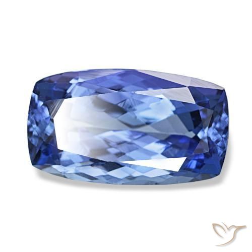 Tanzanite bleue naturelle coupe coussin, 3,62 ct, VVS-VS