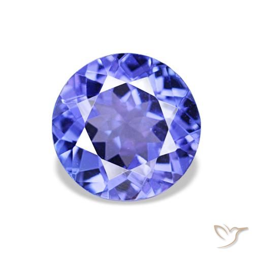 Tanzanite bleue naturelle coupe roude, 1,32 ct, VVS-VS