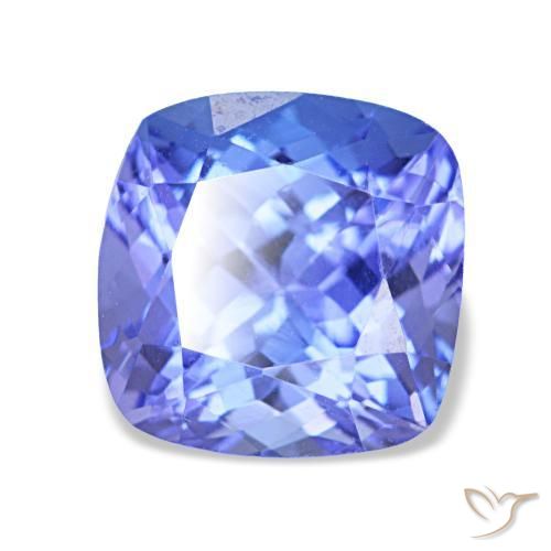 Tanzanite bleue naturelle coupe coussin, 2,40 ct, VVS-VS