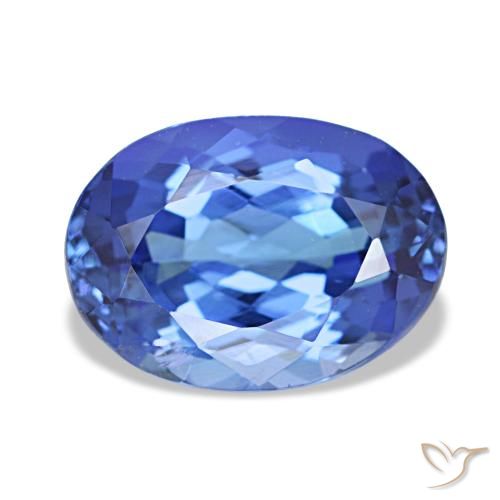 Tanzanite bleue naturelle coupe ovale, 2,21 ct, VVS-VS