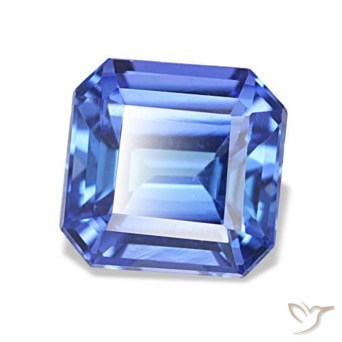 Tanzanite bleue naturelle taille émeraude, 2,64 ct, VVS