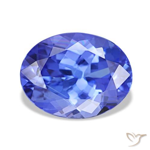 Tanzanite bleue naturelle coupe ovale, 1,83 ct, VVS