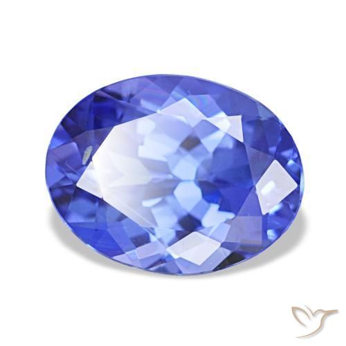 Tanzanite bleue naturelle coupe ovale, 1,83 ct, VVS