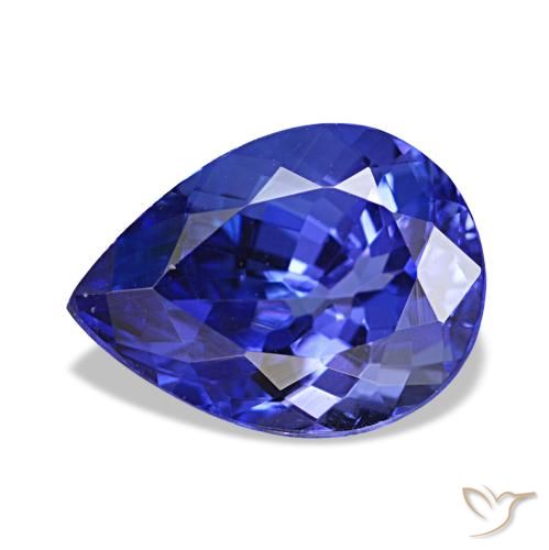 Tanzanite bleue de 2,45 ct, en forme de poire, VVS