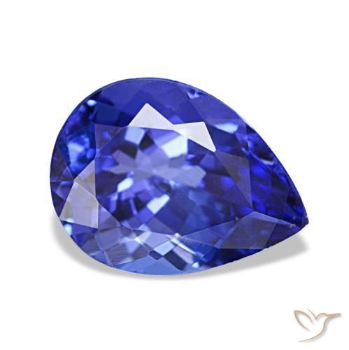 Tanzanite bleue naturelle en forme de poire, 2,45 ct, VVS