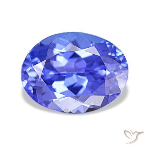 Tanzanite bleue naturelle coupe ovale, 1,88 ct, VVS