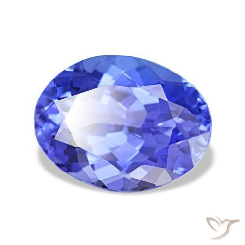 Tanzanite bleue naturelle coupe ovale, 1,88 ct, VVS