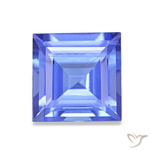 Tanzanite bleue naturelle carré, 1,63 ct, VVS