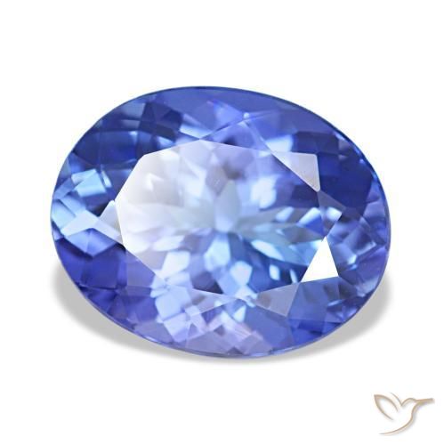 Tanzanite bleue naturelle coupe ovale, 2,18 ct, VVS