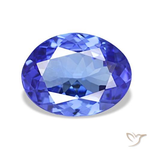 Tanzanite bleue de 1,38 ct, ovale, VVS