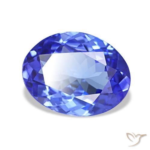 Tanzanite bleue naturelle coupe ovale, 1,38 ct, VVS