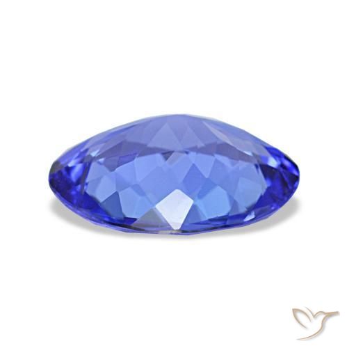 Tanzanite bleue naturelle coupe ovale, 1,38 ct, VVS