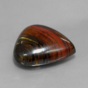Tiger's eye matrix multicolore naturelle en forme de poire, 13,07 ct, opaque