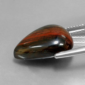 Tiger's eye matrix multicolore naturelle en forme de poire, 13,07 ct, opaque