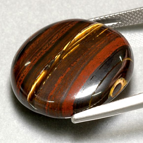 Tiger's eye matrix multicolore naturelle coupe roude, 31,63 ct, opaque