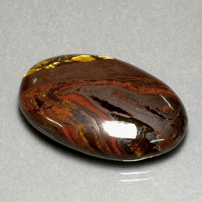 Tiger's eye matrix multicolore naturelle coupe ovale, 35,49 ct, opaque