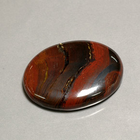 Tiger's eye matrix multicolore naturelle coupe ovale, 41,60 ct, opaque