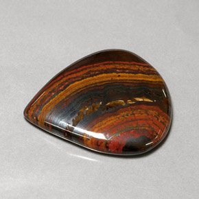 Tiger's eye matrix multicolore naturelle en forme de poire, 37,44 ct, opaque