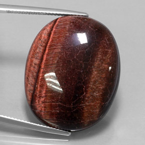 Tiger's eye matrix multicolore naturelle coupe ovale, 40,06 ct, opaque