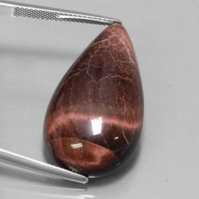 Tiger's eye matrix multicolore naturelle en forme de poire, 33,34 ct, opaque